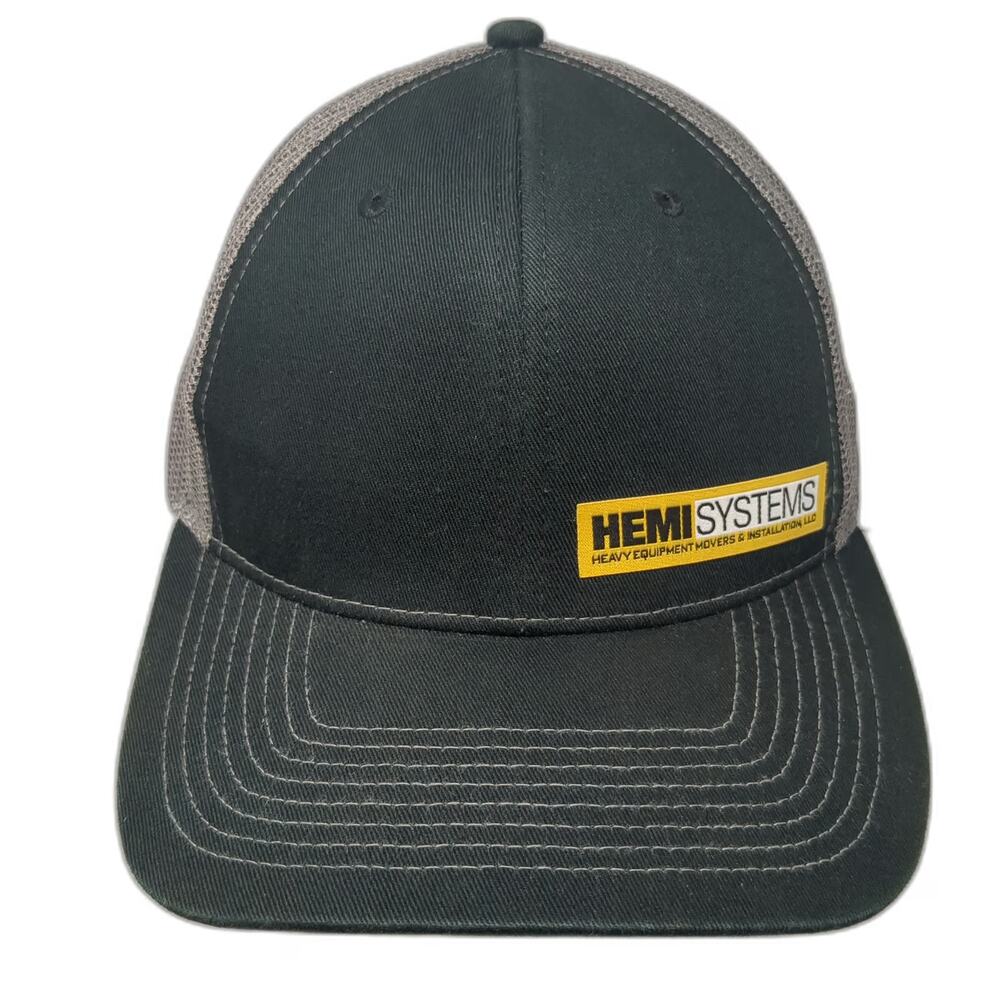Outdoor Cap Trucker Hat Black One Size Mesh Back Hemi Systems Heavy Equipment
